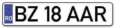 Placuta inmatriculare numar auto  BZ-18-AAR, BZ 18 AAR, BZ18AAR