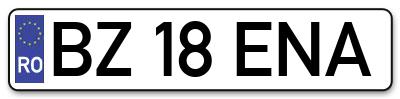 Placuta inmatriculare numar auto  BZ-18-ENA, BZ 18 ENA, BZ18ENA