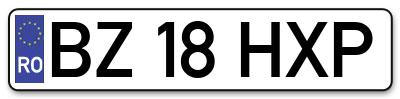 Placuta inmatriculare numar auto  BZ-18-HXP, BZ 18 HXP, BZ18HXP