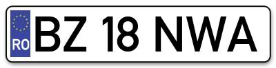 Placuta inmatriculare numar auto  BZ-18-NWA, BZ 18 NWA, BZ18NWA