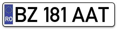 Placuta inmatriculare numar auto  BZ-181-AAT, BZ 181 AAT, BZ181AAT