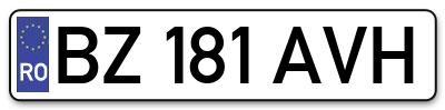 Placuta inmatriculare numar auto  BZ-181-AVH, BZ 181 AVH, BZ181AVH