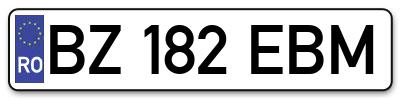 Placuta inmatriculare numar auto  BZ-182-EBM, BZ 182 EBM, BZ182EBM