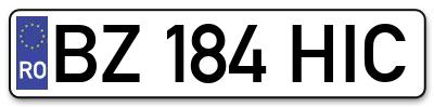 Placuta inmatriculare numar auto  BZ-184-HIC, BZ 184 HIC, BZ184HIC