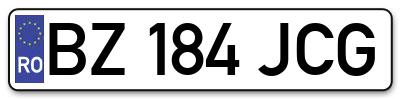 Placuta inmatriculare numar auto  BZ-184-JCG, BZ 184 JCG, BZ184JCG