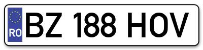 Placuta inmatriculare numar auto  BZ-188-HOV, BZ 188 HOV, BZ188HOV