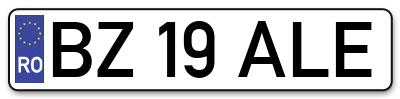 Placuta inmatriculare numar auto  BZ-19-ALE, BZ 19 ALE, BZ19ALE