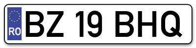 Placuta inmatriculare numar auto  BZ-19-BHQ, BZ 19 BHQ, BZ19BHQ
