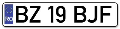 Placuta inmatriculare numar auto  BZ-19-BJF, BZ 19 BJF, BZ19BJF