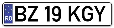 Placuta inmatriculare numar auto  BZ-19-KGY, BZ 19 KGY, BZ19KGY