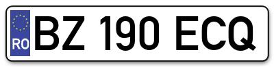 Placuta inmatriculare numar auto  BZ-190-ECQ, BZ 190 ECQ, BZ190ECQ