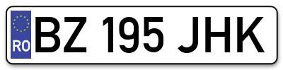 Placuta inmatriculare numar auto  BZ-195-JHK, BZ 195 JHK, BZ195JHK