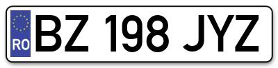 Placuta inmatriculare numar auto  BZ-198-JYZ, BZ 198 JYZ, BZ198JYZ