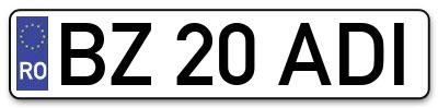 Placuta inmatriculare numar auto  BZ-20-ADI, BZ 20 ADI, BZ20ADI