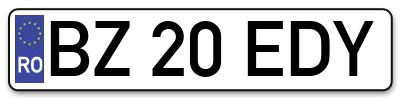 Placuta inmatriculare numar auto  BZ-20-EDY, BZ 20 EDY, BZ20EDY