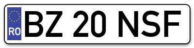 Placuta inmatriculare numar auto  BZ-20-NSF, BZ 20 NSF, BZ20NSF
