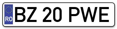 Placuta inmatriculare numar auto  BZ-20-PWE, BZ 20 PWE, BZ20PWE