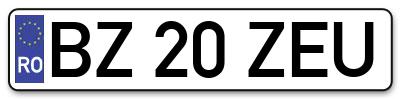 Placuta inmatriculare numar auto  BZ-20-ZEU, BZ 20 ZEU, BZ20ZEU
