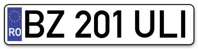 Placuta inmatriculare numar auto  BZ-201-ULI, BZ 201 ULI, BZ201ULI