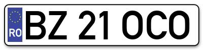 Placuta inmatriculare numar auto  BZ-21-OCO, BZ 21 OCO, BZ21OCO