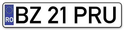 Placuta inmatriculare numar auto  BZ-21-PRU, BZ 21 PRU, BZ21PRU