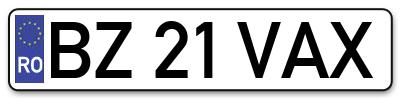 Placuta inmatriculare numar auto  BZ-21-VAX, BZ 21 VAX, BZ21VAX