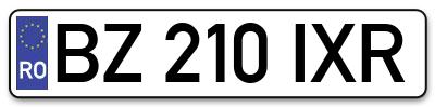 Placuta inmatriculare numar auto  BZ-210-IXR, BZ 210 IXR, BZ210IXR