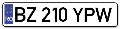 Placuta inmatriculare numar auto  BZ-210-YPW, BZ 210 YPW, BZ210YPW