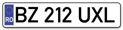 Placuta inmatriculare numar auto  BZ-212-UXL, BZ 212 UXL, BZ212UXL