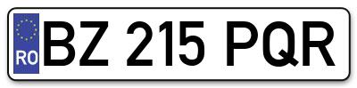 Placuta inmatriculare numar auto  BZ-215-PQR, BZ 215 PQR, BZ215PQR