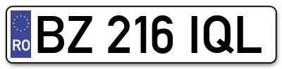 Placuta inmatriculare numar auto  BZ-216-IQL, BZ 216 IQL, BZ216IQL