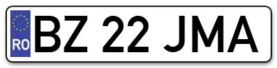 Placuta inmatriculare numar auto  BZ-22-JMA, BZ 22 JMA, BZ22JMA