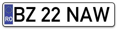 Placuta inmatriculare numar auto  BZ-22-NAW, BZ 22 NAW, BZ22NAW
