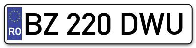 Placuta inmatriculare numar auto  BZ-220-DWU, BZ 220 DWU, BZ220DWU