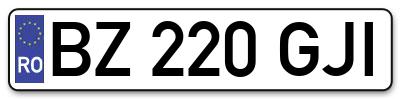 Placuta inmatriculare numar auto  BZ-220-GJI, BZ 220 GJI, BZ220GJI