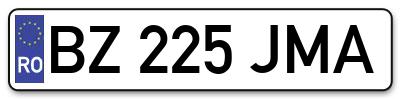 Placuta inmatriculare numar auto  BZ-225-JMA, BZ 225 JMA, BZ225JMA