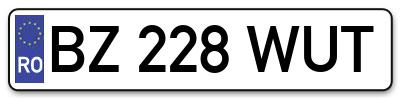 Placuta inmatriculare numar auto  BZ-228-WUT, BZ 228 WUT, BZ228WUT