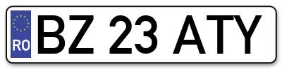 Placuta inmatriculare numar auto  BZ-23-ATY, BZ 23 ATY, BZ23ATY