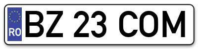 Placuta inmatriculare numar auto  BZ-23-COM, BZ 23 COM, BZ23COM