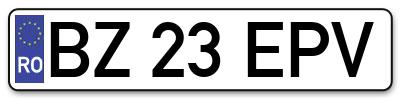Placuta inmatriculare numar auto  BZ-23-EPV, BZ 23 EPV, BZ23EPV