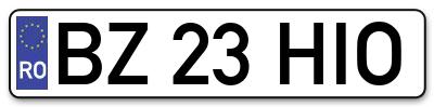 Placuta inmatriculare numar auto  BZ-23-HIO, BZ 23 HIO, BZ23HIO