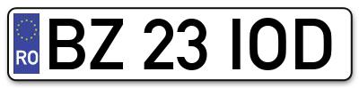 Placuta inmatriculare numar auto  BZ-23-IOD, BZ 23 IOD, BZ23IOD