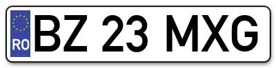 Placuta inmatriculare numar auto  BZ-23-MXG, BZ 23 MXG, BZ23MXG