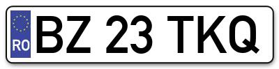 Placuta inmatriculare numar auto  BZ-23-TKQ, BZ 23 TKQ, BZ23TKQ