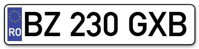 Placuta inmatriculare numar auto  BZ-230-GXB, BZ 230 GXB, BZ230GXB