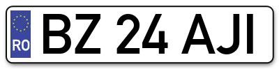 Placuta inmatriculare numar auto  BZ-24-AJI, BZ 24 AJI, BZ24AJI