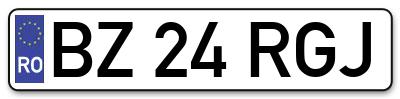 Placuta inmatriculare numar auto  BZ-24-RGJ, BZ 24 RGJ, BZ24RGJ