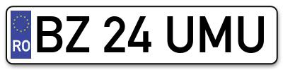Placuta inmatriculare numar auto  BZ-24-UMU, BZ 24 UMU, BZ24UMU