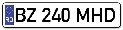 Placuta inmatriculare numar auto  BZ-240-MHD, BZ 240 MHD, BZ240MHD