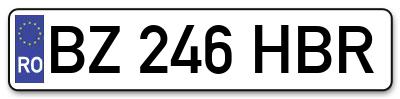 Placuta inmatriculare numar auto  BZ-246-HBR, BZ 246 HBR, BZ246HBR